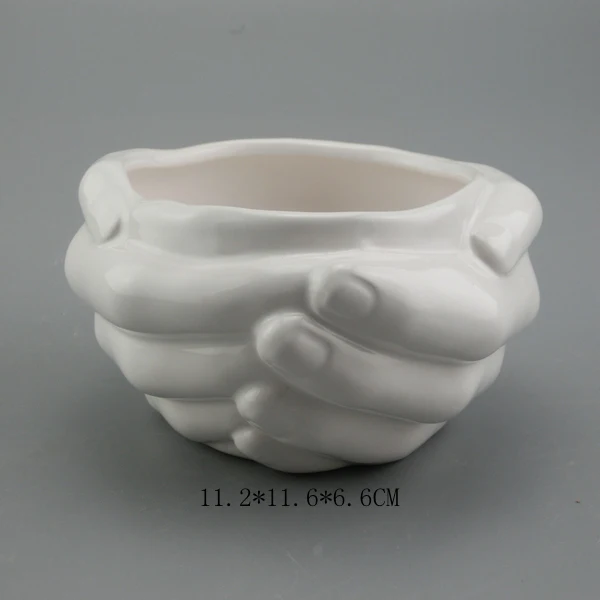 

Silica gel silicone mold 3d vase molds cement flower pots Hands hold multi-meat flower planter mold