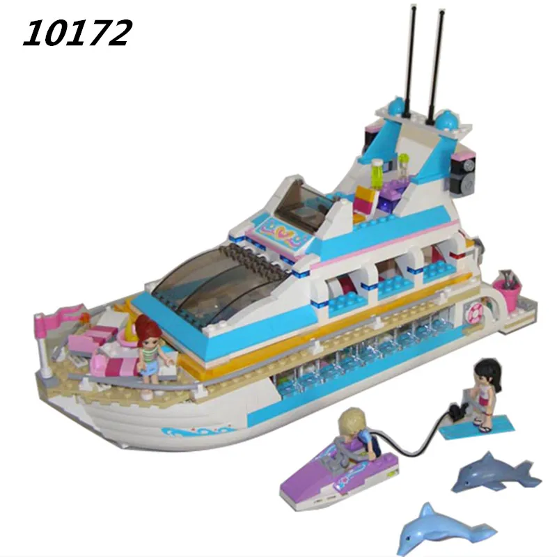 AIBOULLY Friends Series Girls Large cruise ships Model minis Building Blocks girl Summer baby toys compatible 41015 baby-building-blocks