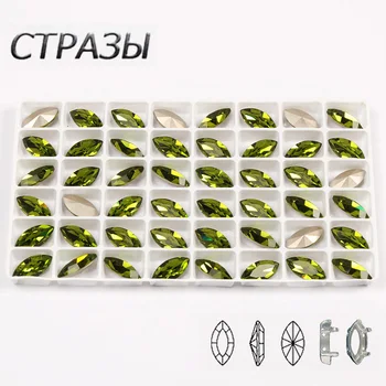 

Charms Olivine Color Oval Horse Eye Crystal glass Sew On Rhinestones with Claw Strass apply to Clothing Decoration Accessories