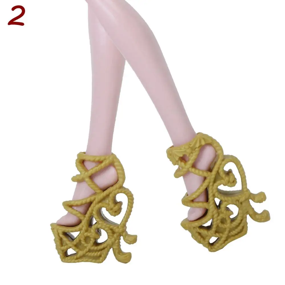 1 пара модной обуви; босоножки на высоком каблуке в смешанном стиле; обувь; аксессуары для куклы Monster high для куклы Ever After - Цвет: 2