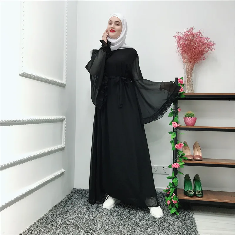 Летние Chifffon абайя Турция мусульманское платье Абая для женщин Кафтан Elbise платье хиджаб роковой Рамадан Исламская одежда