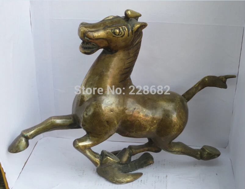 Collectible China Decorate Old Handwork Copper Carved Horse Big Statue
