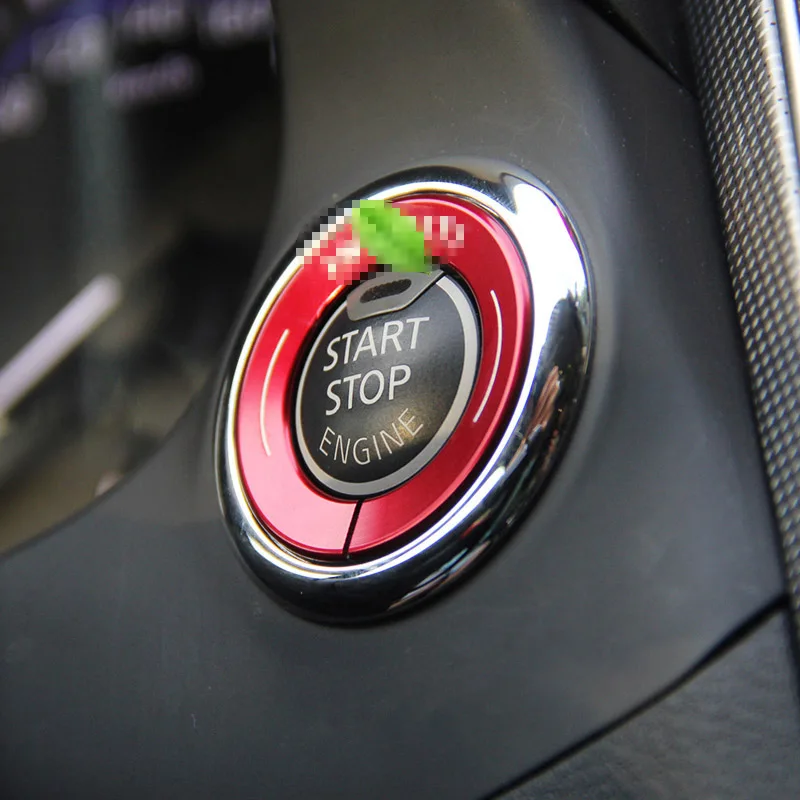 Автомобильный двигатель кнопка запуска стоп переключатель зажигания кольцо Декоративные наклейки для Infiniti Q50 Q60 Q70 Q60S QX80 QX60 QX70 автомобиль-Стайлинг - Название цвета: Красный