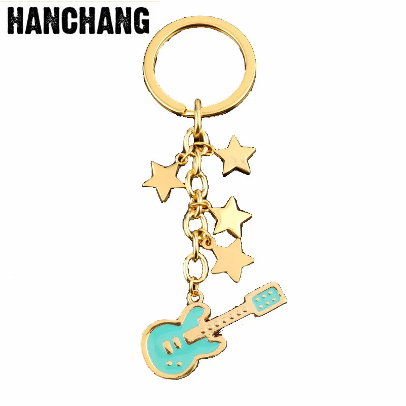 

Punk Rock Music Band Keychain Jewelry Guitar Music Pendant Keyring Key Buckle Men Women Accessorie Chaveiros Lla