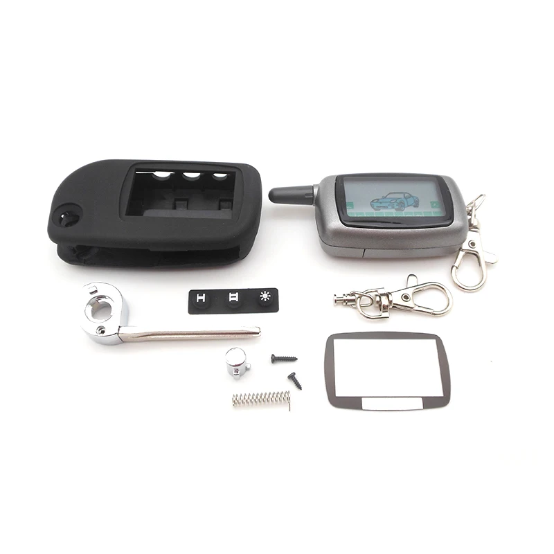 

A9 2-way LCD Remote Control KeyChain + A9 Case Keychain For Russian Version Two Way Car Alarm System