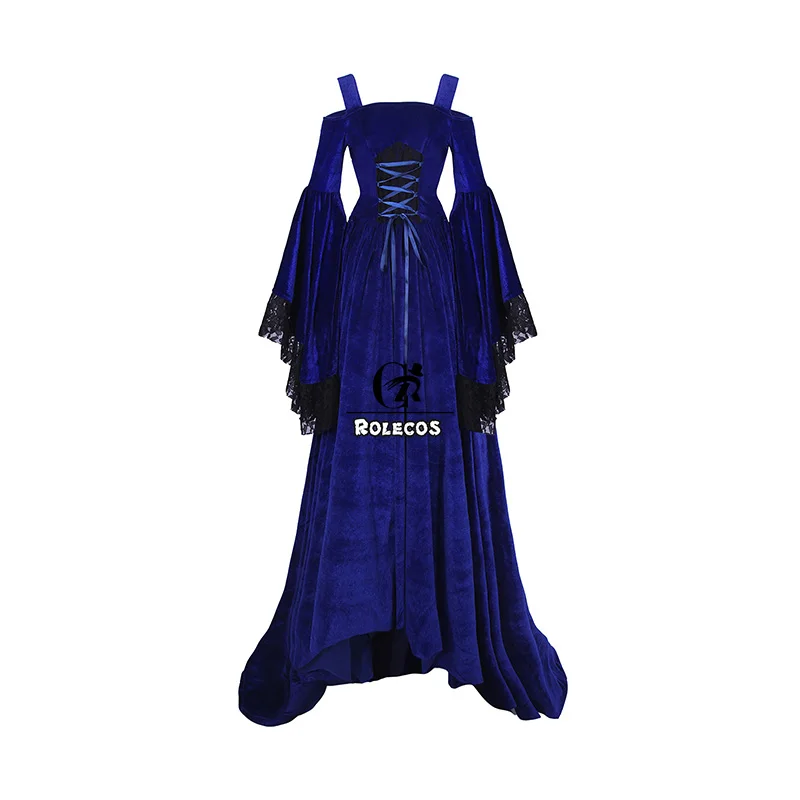 ROLECOS Ренессанс викторианское платье слинг Лолита платье Фланелевое Ретро винтажное платье с длинным рукавом женская одежда для рождественской вечеринки
