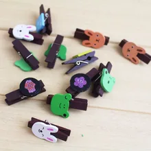 Творческая Симпатичные фото украшения клип деревянные закуска для кофе-брейка зажимной фиксатор 6 шт./пакет