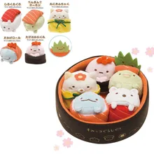 5 pcs set plush toys Anime Sumikko gurashi mini plush dolls sushi decoration cute bear pig