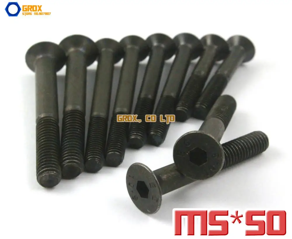 

25 Pieces M5 x 50mm 10.9 Grade Alloy Steel Countersunk Socket Allen Bolt Screw