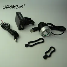 SHOUTAI 1800 Lumen T6 LED Bicycle Lights Waterpoof Cycling Bike Front Headlight 3 Model USB Friction Generator Voltage Regulator