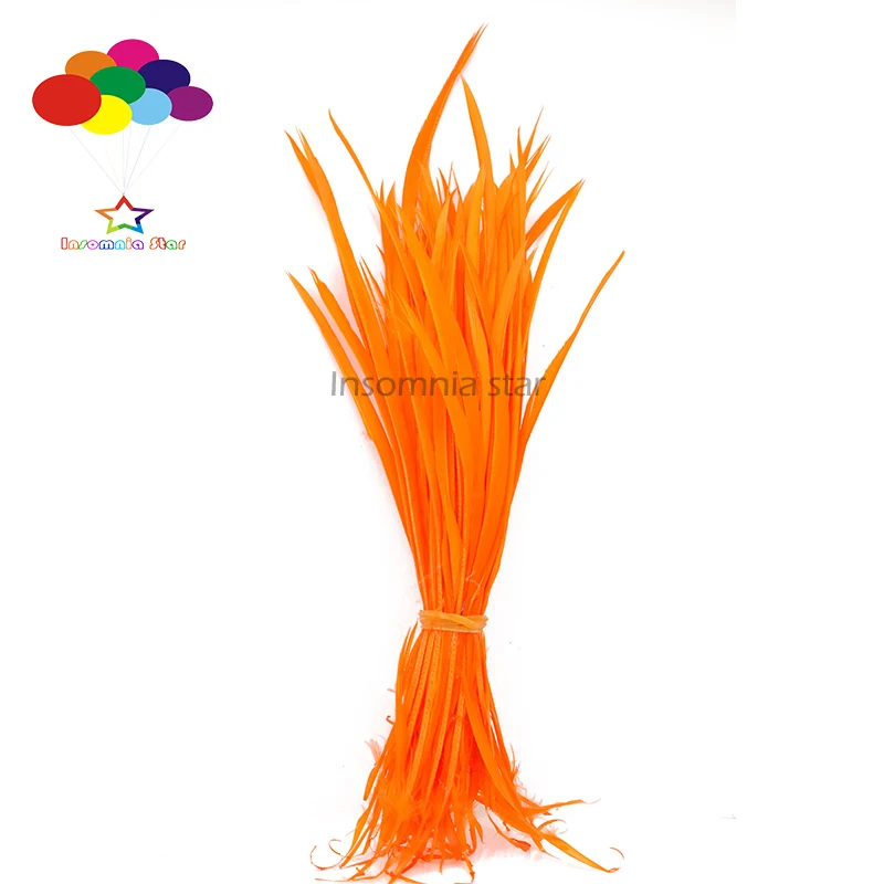 100 шт натуральный гусиный пух 15-20 см/6-8 дюймов разноцветный высококачественный головной убор для костюмированной маски Diy - Цвет: orange
