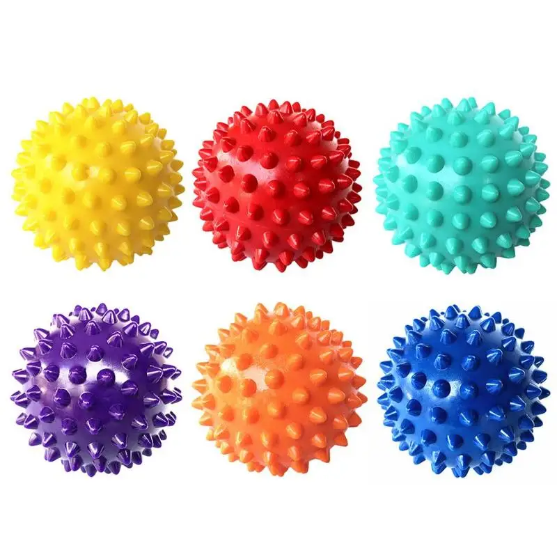 6,5 см 6 цветов ручной мячик для массажа стоп ПВХ Spiky Trigger Point Sport fitness Arms шеи тренировка спины Облегчает боль Стресс портативный
