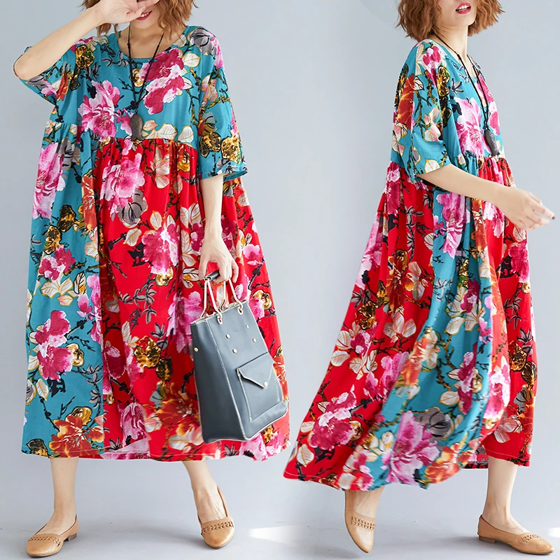 8xl 7xl 6xl Плюс Размер Vestido 2018 женское летнее новое платье в этническом стиле с