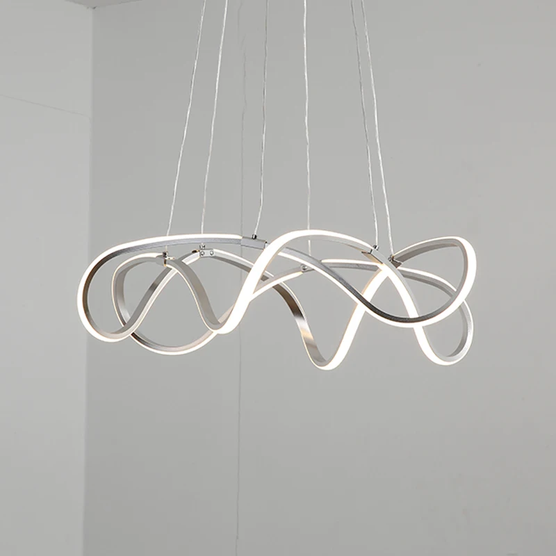 

Modern led Chandelier for Kitchen Dining Room Living Room Suspension luminaire Bedroom Chandelier Silver plating 2018 New Arriva