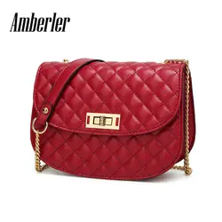 Amberler Малый из искусственной кожи Для женщин сумка Высокое качество цепи Crossbody сумки для Для женщин Мода Повседневное дамы Курьерские сумки