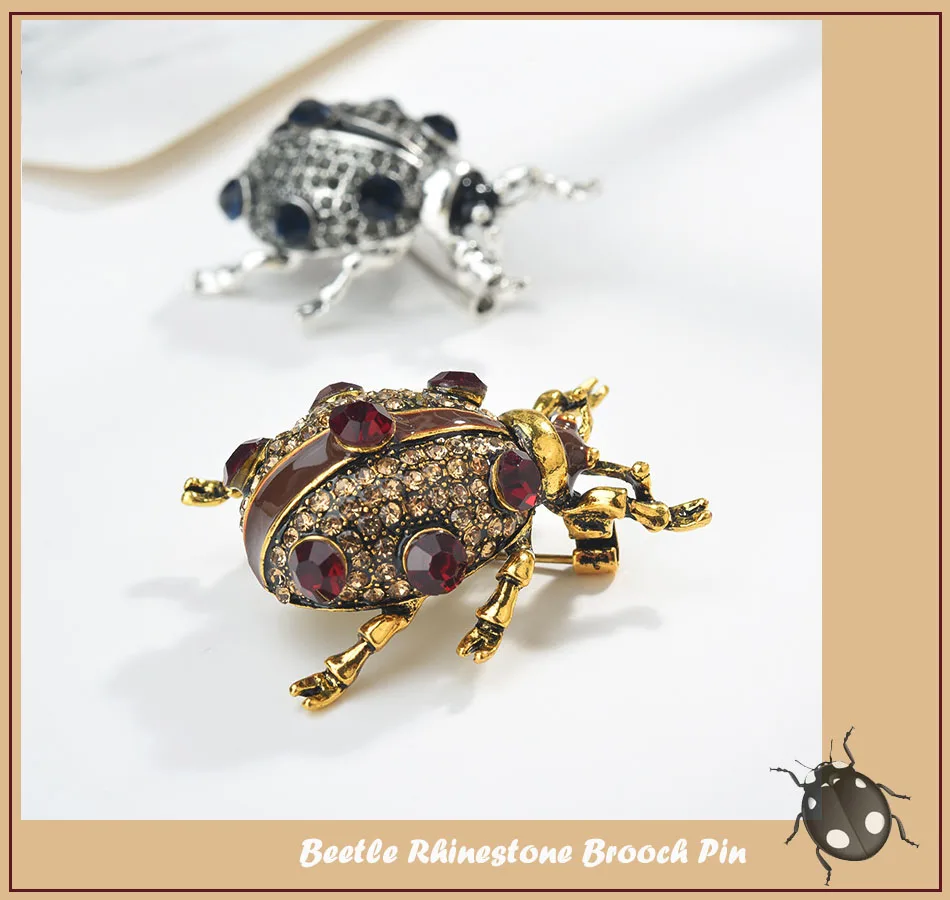 beetles rhinestone pin02