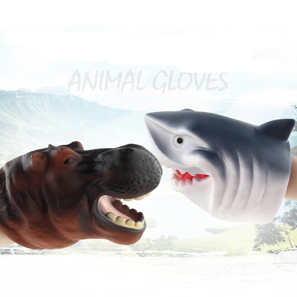 Simulation Zoo/ Farm Animal Head Model Hand Puppet Halloween Christmas Gift for Kids Children