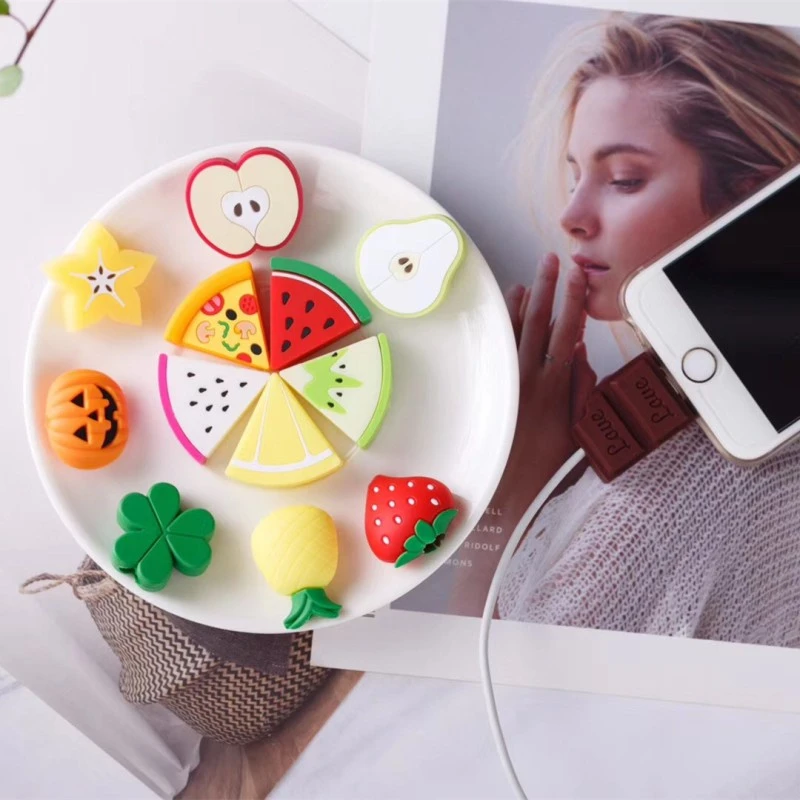Lovely Fruits Charger Cable Winder Protective Case Saver 8 Pin Data line Protector Earphone Cord Protection Sleeve Cover |