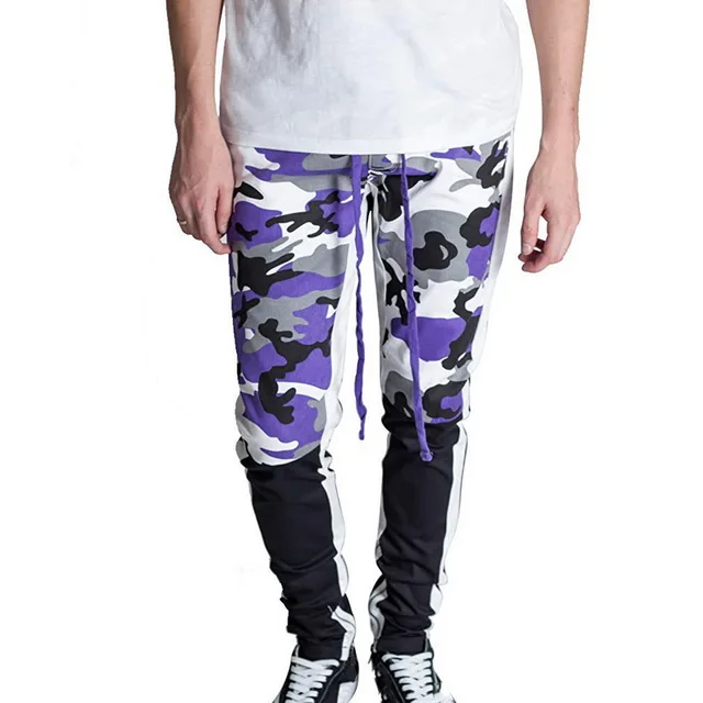 Buy Fashion Men Fitness Pants Camouflage Stitching