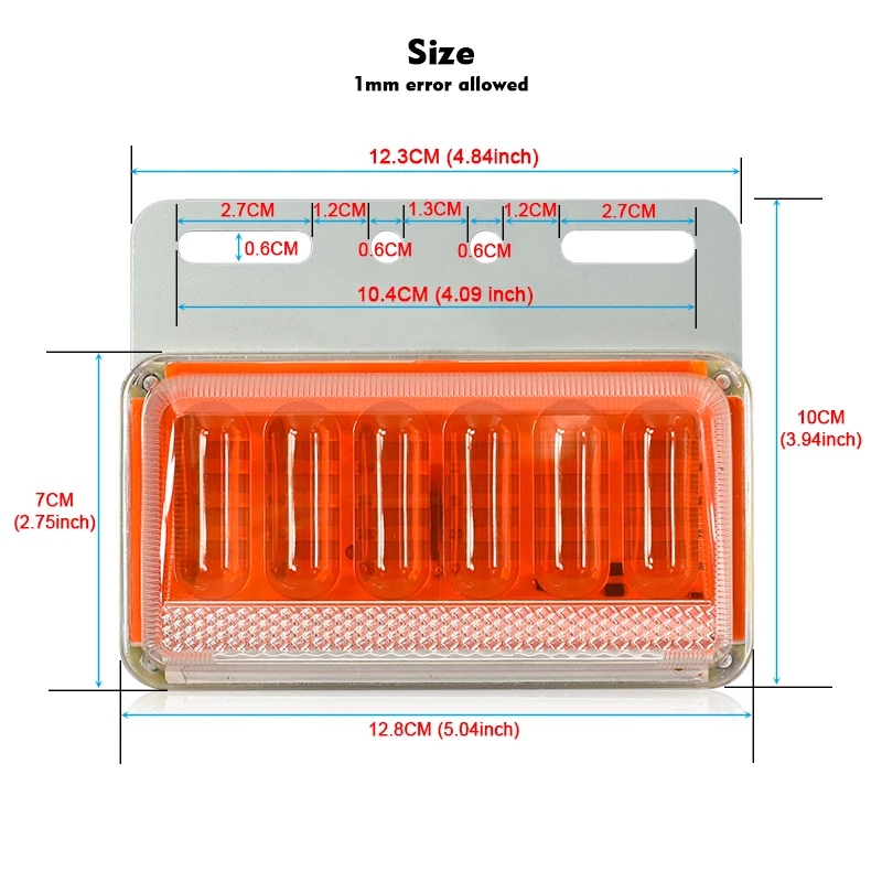 CNSUNNYLIGHT 24V LED Turn Signal Light Side Clearance Lamp Tail Reverse Truck Trailer Lorry Van Warning Fog Parking Lighting Bar (9)