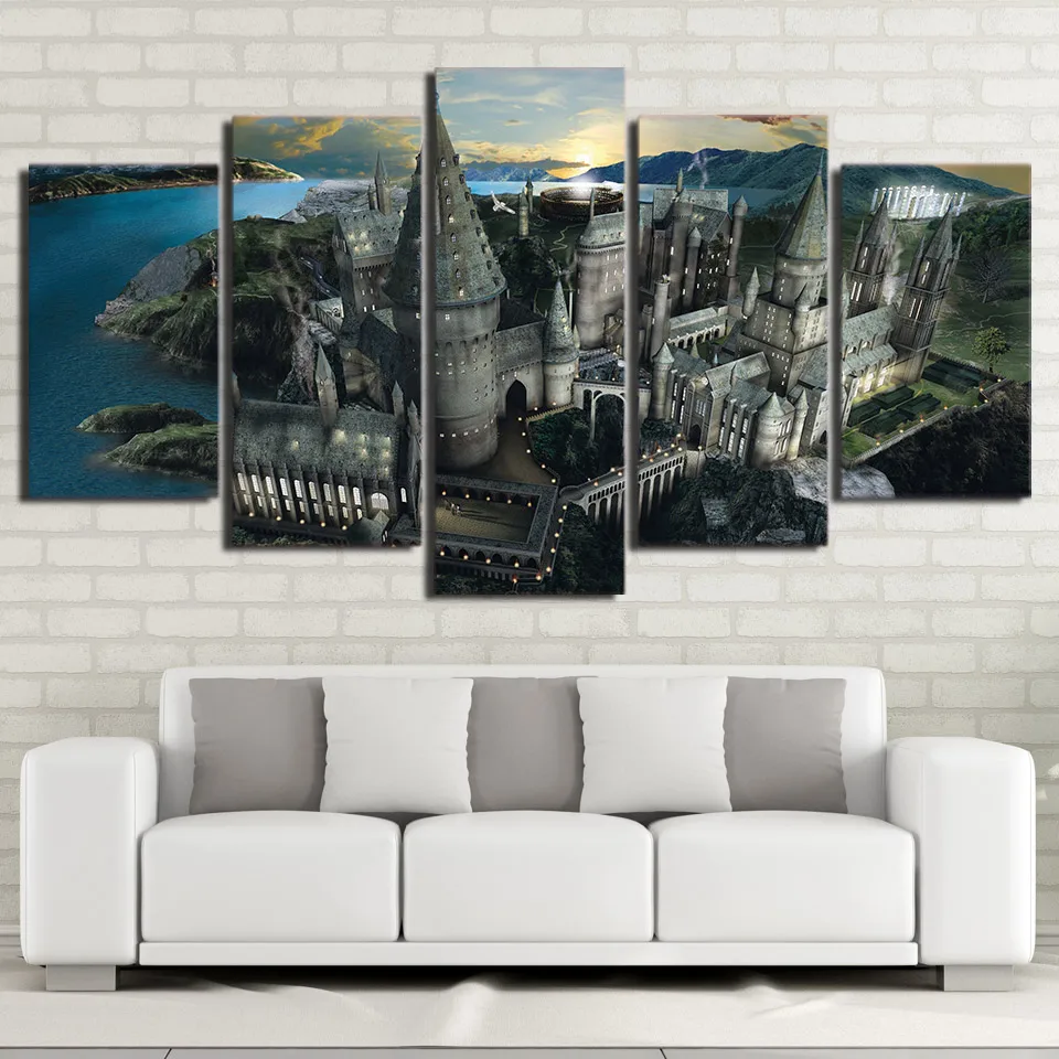 

Artryst HD printed 5 piece canvas art Harry Potter school Hogwarts painting wall pictures for living room modern jcyg-703