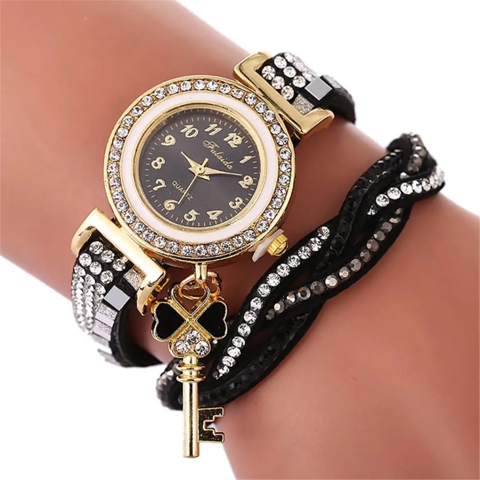 Женские часы красивый модный браслет часы женские часы круглые браслеты часы Reloj Mujer Bayan Kol Saati женские часы - Цвет: Black