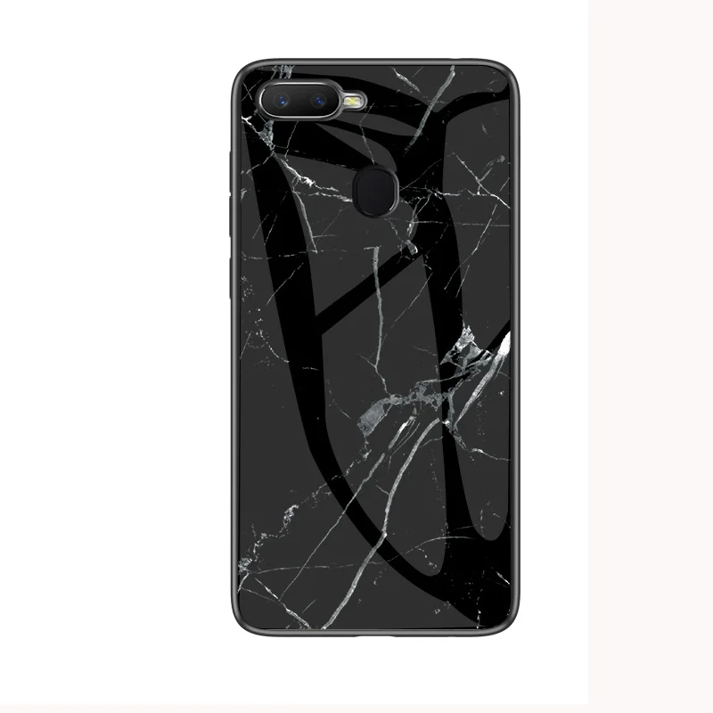 Роскошный Мраморный чехол из закаленного стекла для Nokia X6 7 Plus 3,1 7,1 Plus X7 4,2 1X71 защитный чехол для задней панели телефона с силиконовой рамкой - Цвет: Черный