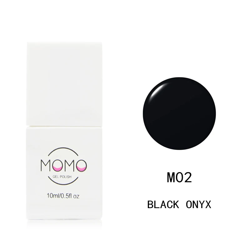 MOMO Гель-лак для ногтей без протирания верхнее Базовое покрытие замачиваемый УФ светодиодный Гель-лак для ногтей маникюрный лак для ногтей - Цвет: M02 Black Onxy