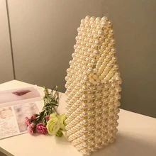 Роскошные женские сумки ручной работы с жемчужинами, Маленькая вечерняя сумочка с клапаном, модная винтажная женская сумка-кошелек, шикарная брендовая сумка