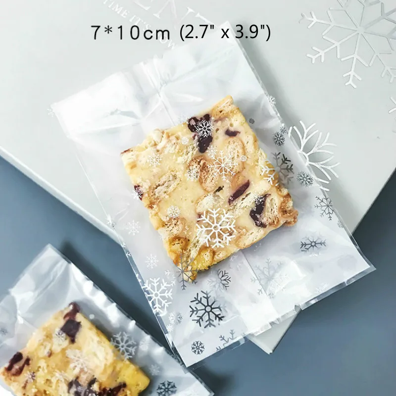 300 шт. Снежинка термосварочные мешок Рождество Cookie Конфеты подарочная упаковка мешок