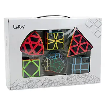 

Zcube Set 6pcs/box Carbon Fiber Magic Cube Multi-Shaped Cube 2x2x2 Cube 3x3x3 Cube Speed Puzzle Toy