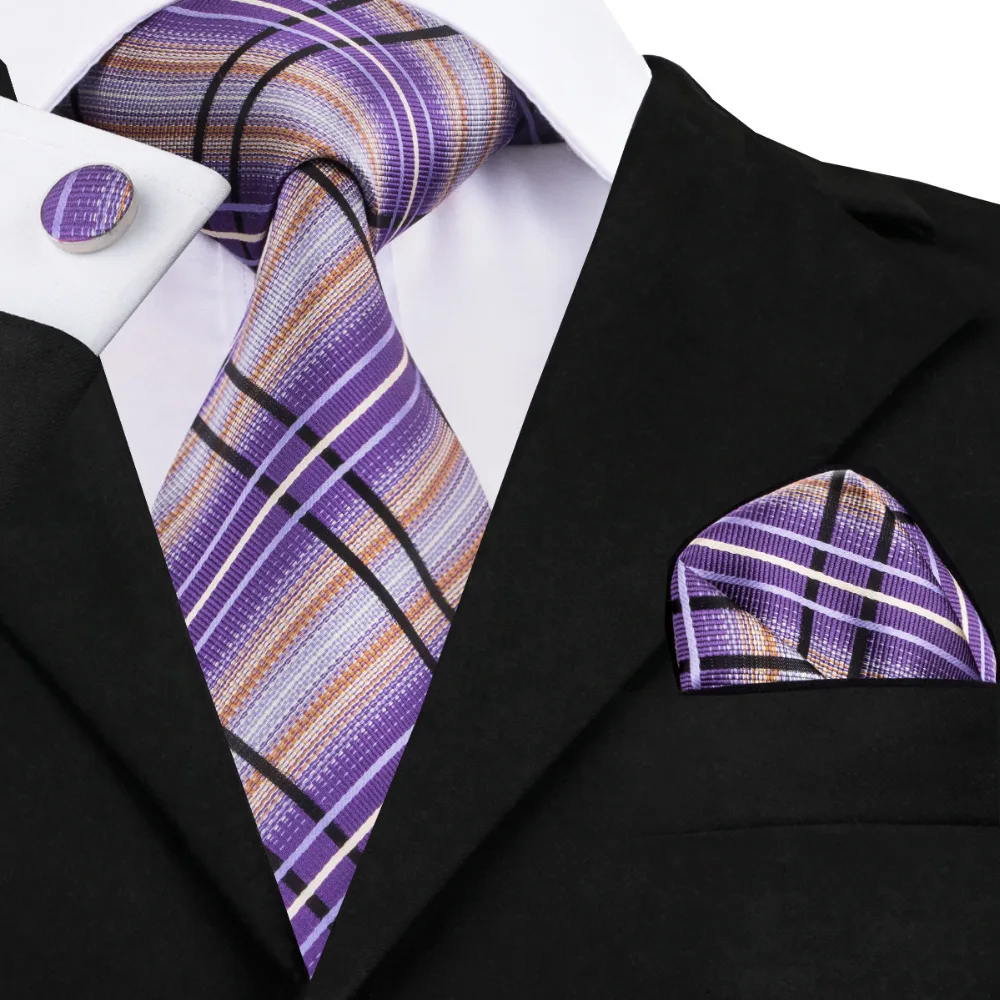 Buy C 457 Top Seller Tie Men's Purple Plaids Checks