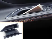 2PCS Plastic Black Interior Front Door Storage Box For Peugeot 3008 GT 2017