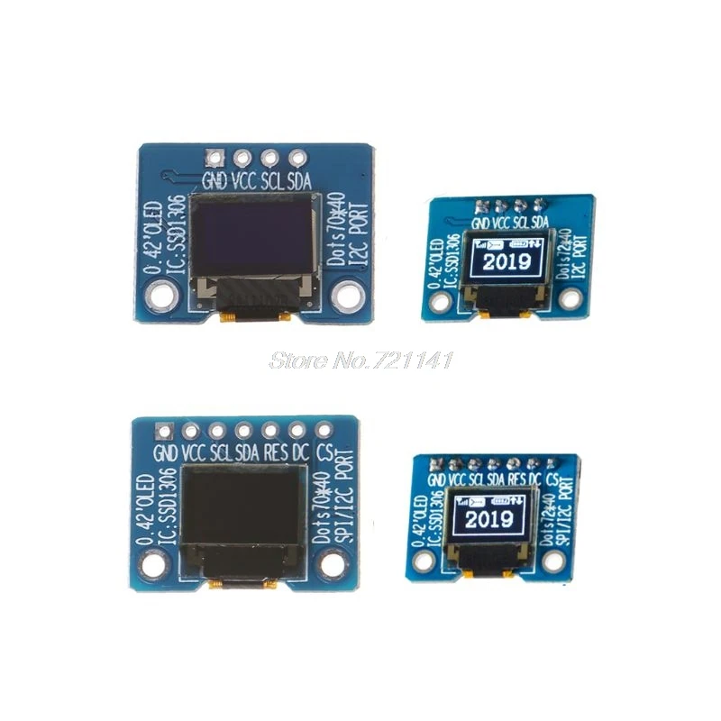 ЖК модуль с OLED дисплеем диагональю 0 42 дюйма 72*40 интерфейс IIC 16Pin SSD1306 Прямая