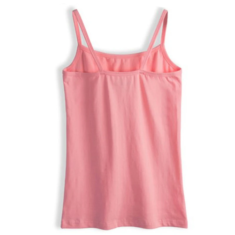 GOPLUS New Fashion Solid Cotton White Strap Tank Top Women Camisole Sexy Sleeveless Slim Vest Ladies Casual Underwear Top Female - Цвет: Pink 02