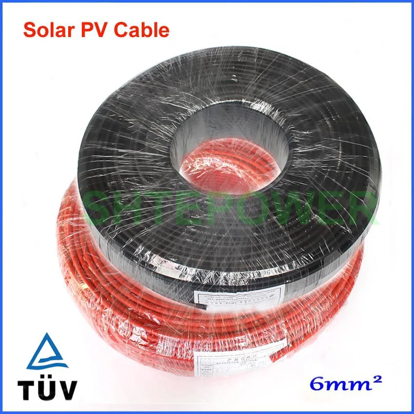 50 м высокопроизводительный 6 мм кабель солнечной батареи 10AWG с tuv ul м/рулон