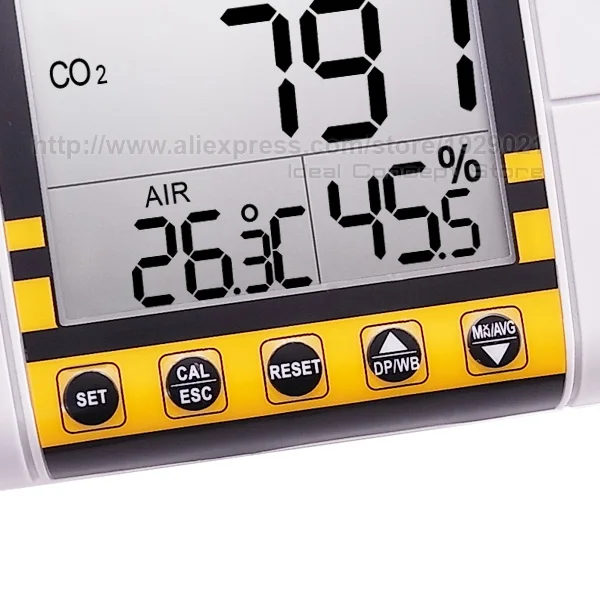 Детектор CO2 с сигнализацией, подключаемый к стене, диапазон 0~ 2000 ppm, RH, качество воздуха в помещении, датчик IAQ, измеритель качества воздуха