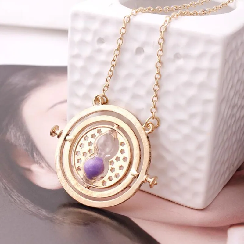 

Harry time turner Potter necklace hourglass vintage pendant Hermione Granger for women lady girl wholesale