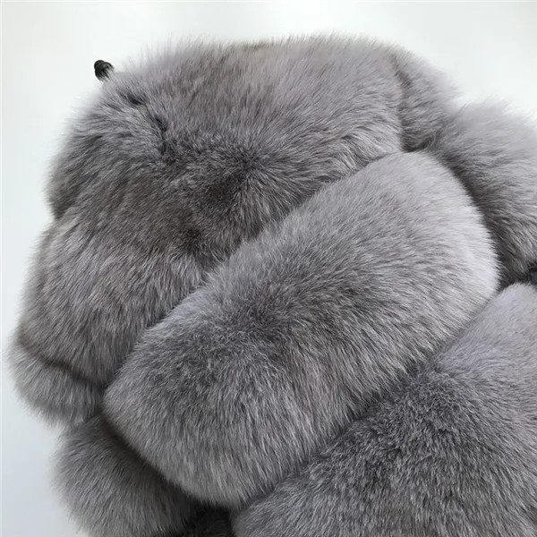 Пальто из натурального меха, зимняя куртка, одежда из натуральной лисы,, модная,, Полный Пелт, Женское пальто из натурального Лисьего меха, зимнее пальто для женщин - Цвет: Grey