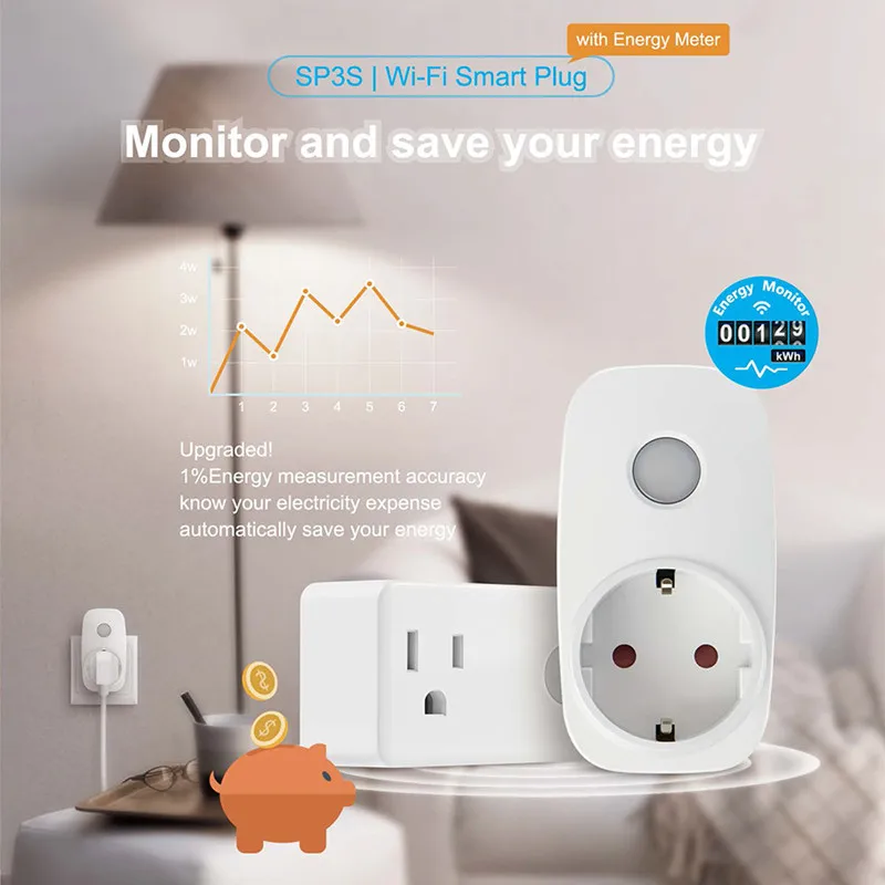 Broadlink SP3S измеритель мощности 16А + таймер Wi Fi розетка умный пульт дистанционного
