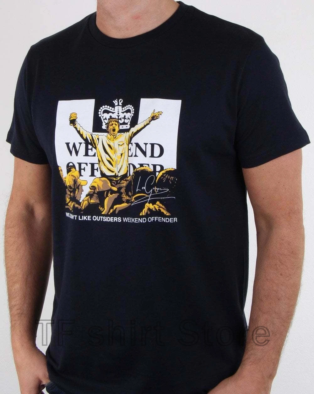 

Funny Print Men T shirt Women cool tshirt Weekend Offender Leo Gregory T Shirt in Navy Blue - Green Street, Bovver