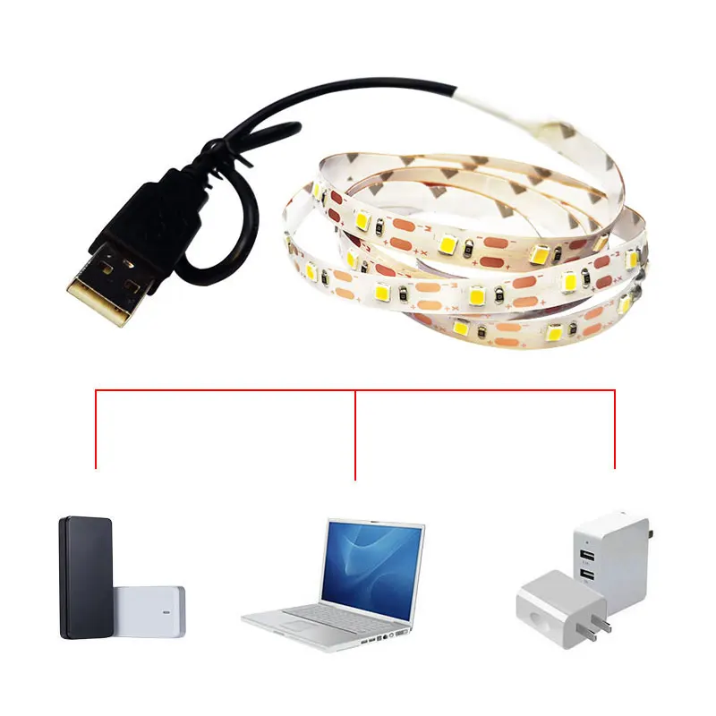 USB Светодиодная лента ТВ USB контроллер DC 5 V 6 V Nowaterproof RGB SMD 3528 Светодиодная лента может изменить цвет для ТВ фонового освещения