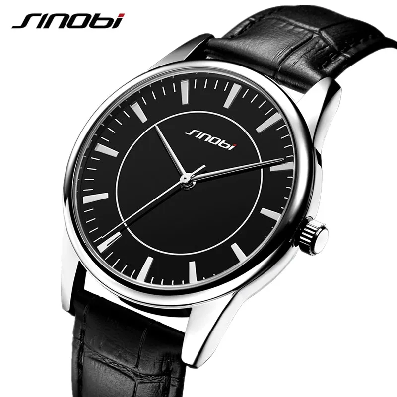 SINOBI New Classic Quartz Watch Men Leather Strap Relogio Masculino Women Lover's Watches Fashion Luxury Couple Waterproof Clock SINOBI New Classic Quartz Watch Men Leather Strap Relogio Masculino Women Lover's Watches Fashion Luxury Couple Waterproof Clock
