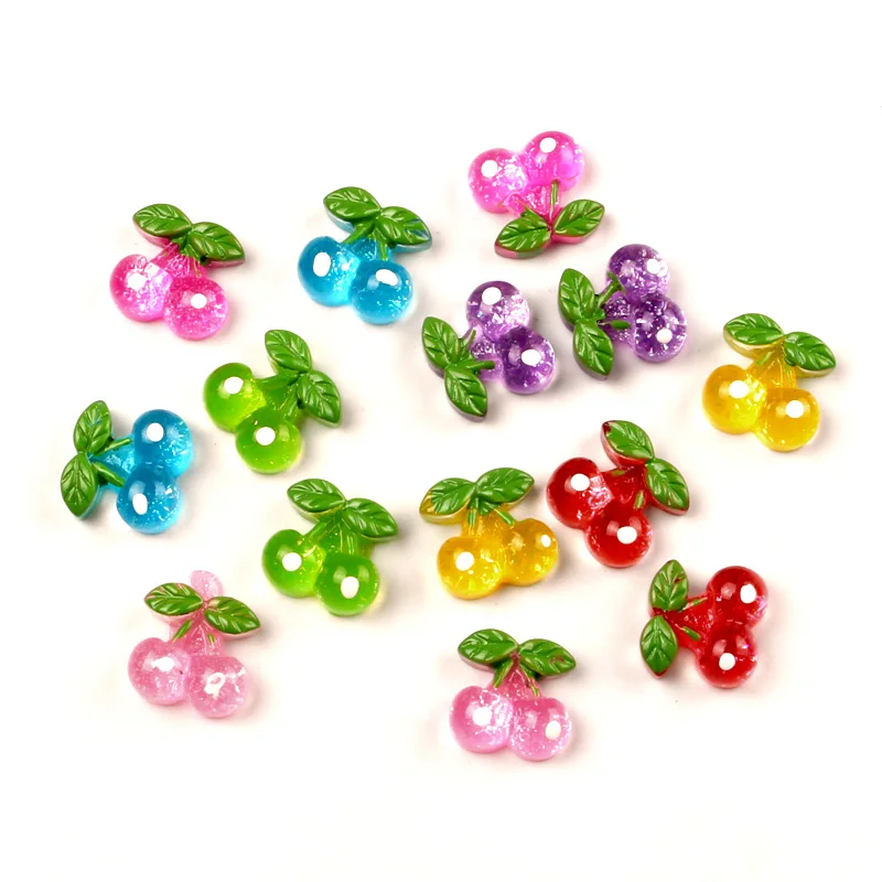 

50pcs 15x14mm Resin Cherry Flatback Cabochon Jewelry Findings Scrapbooking For Jewelry Making Charms Pendants Accessories Diy