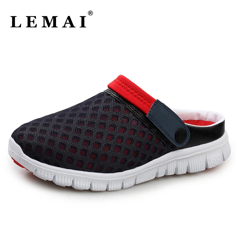 

2018 Summer Unisex Men Shoes Air Mesh Beach Sandals Breathable Outdoor Women Flat Slippers Male Beach Shoes
