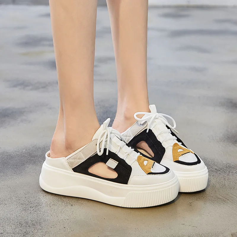 platform backless sneakers