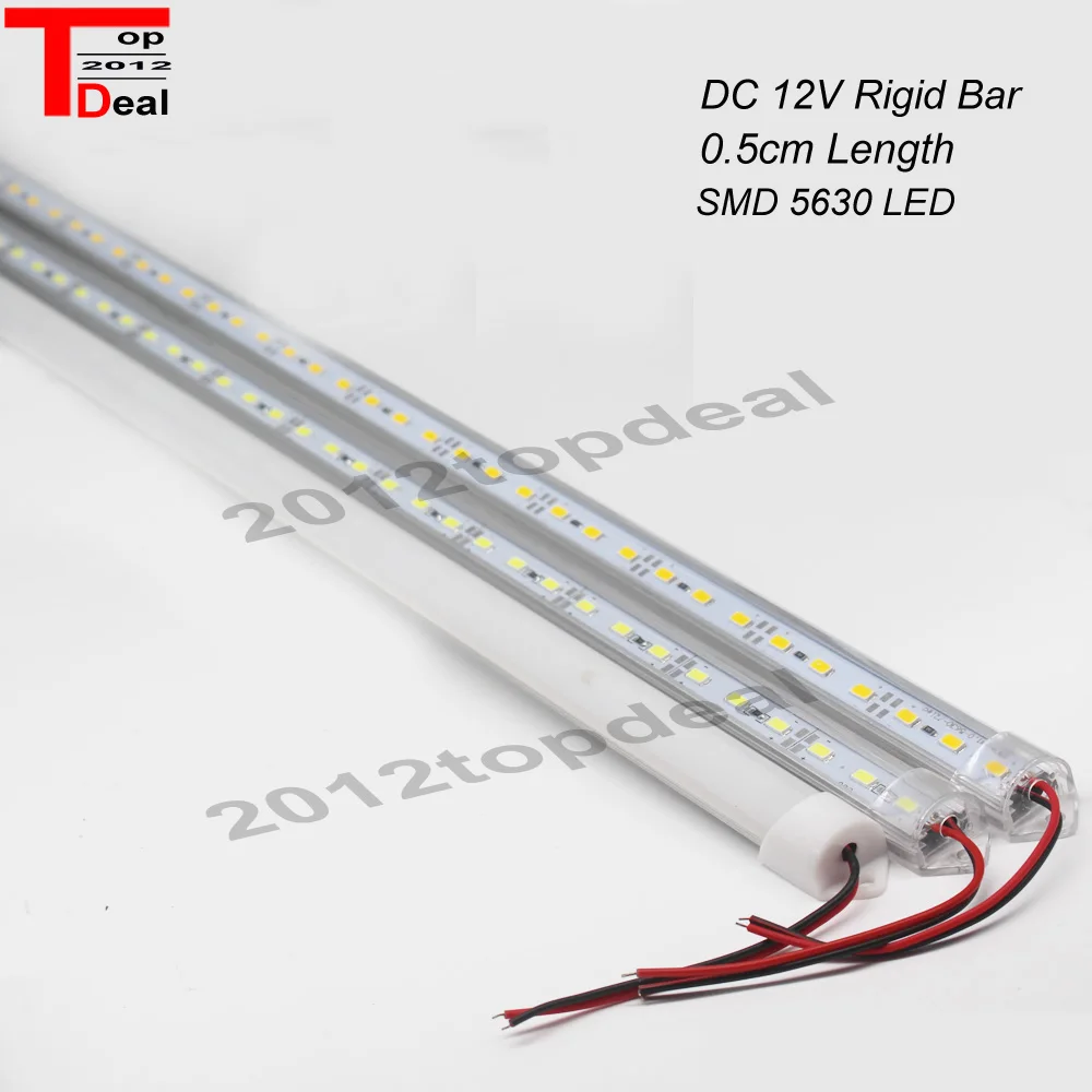 5 шт. 50 см DC12V SMD 5630/5730 светодиодный светильник с жесткой светодиодной полосой+ крышка из поликарбоната светодиодный светильник(теплый белый/холодный белый