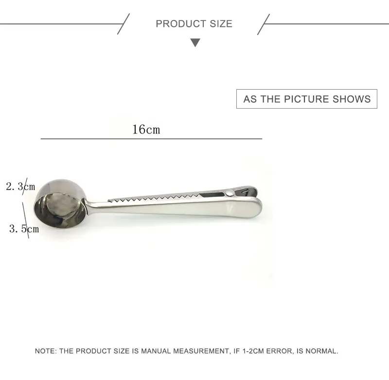 Ложка для кофе из нержавеющей стали с зажимом для сумки