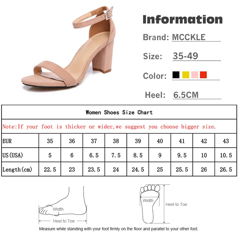MCCKLE/женские сандалии-гладиаторы с ремешком на щиколотке на не сужающемся книзу массивном каблуке; женская летняя обувь; Модные женские сандалии из флока с закрытой пяткой; обувь для вечеринок