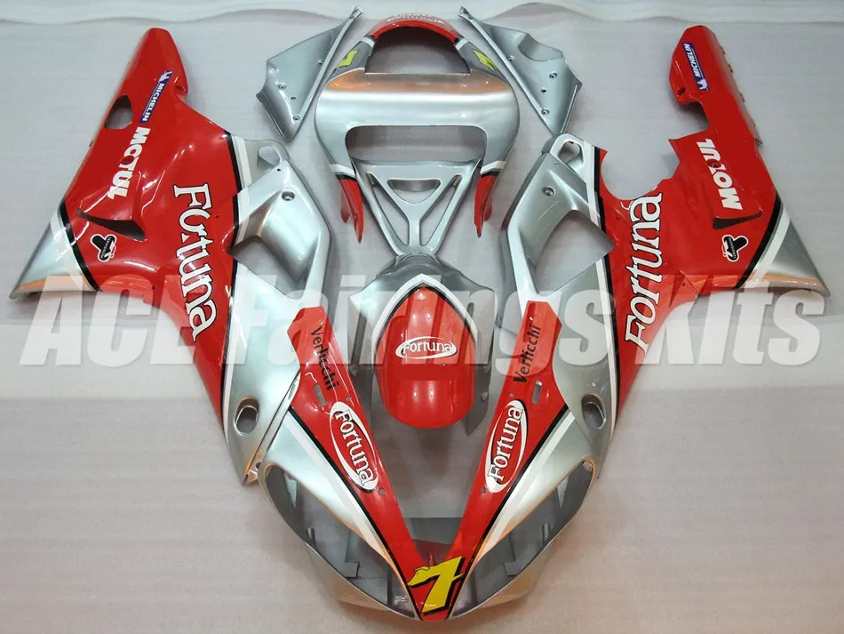 

New Fairings Kits Fit For Yamaha YZF 1000 R1 00 01 YZF-R1 2000 2001 ABS Plastic Motorcycle Fairing set Cowling red silver